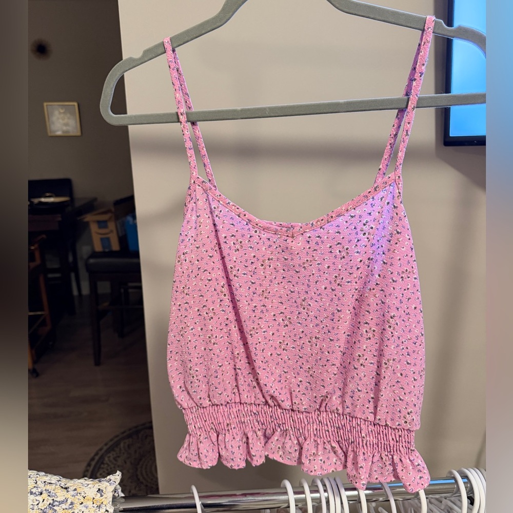 Pink Floral Camisole Top